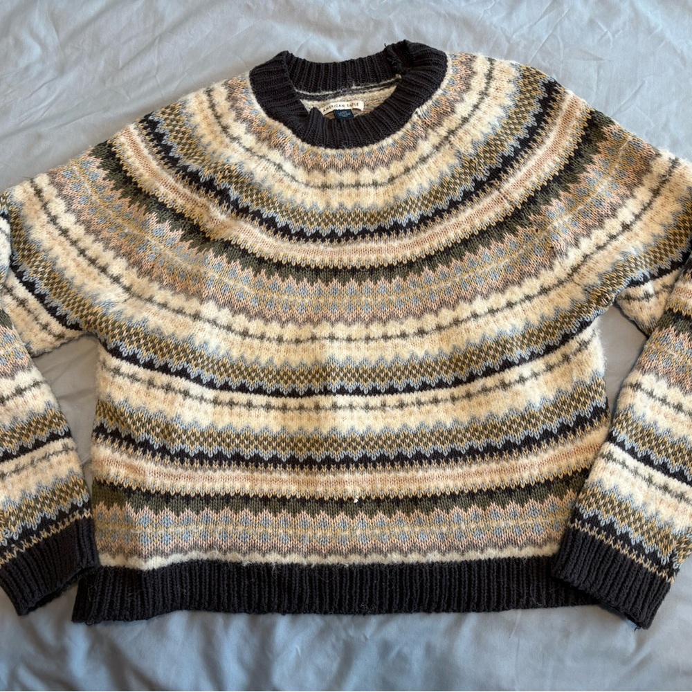 American Eagle Outfitters Striped Crewneck Sweater